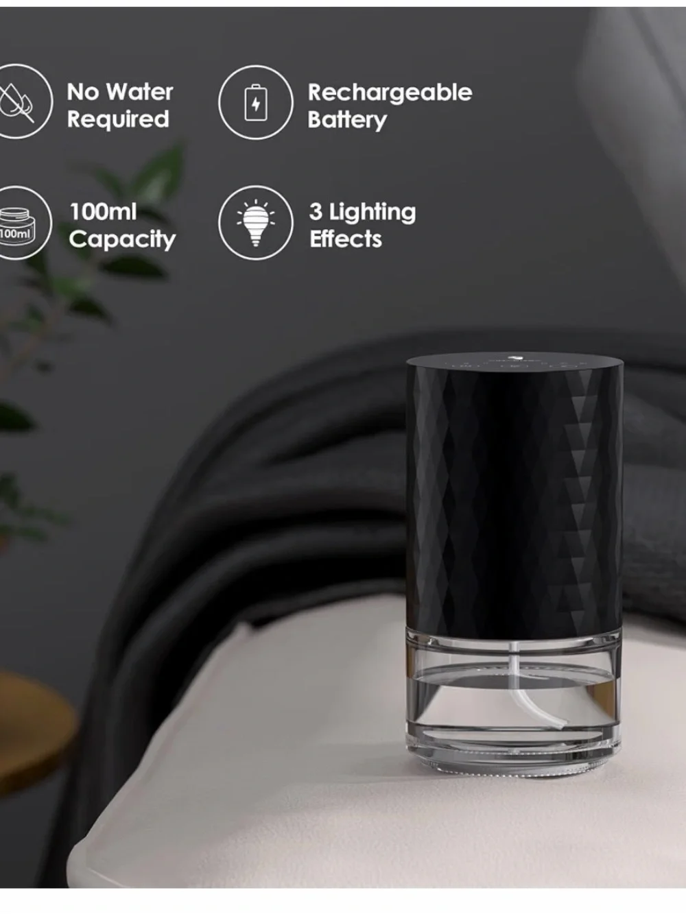 Waterless Diffuser 36 hour charge Wireless 100ml NEW! #VB6